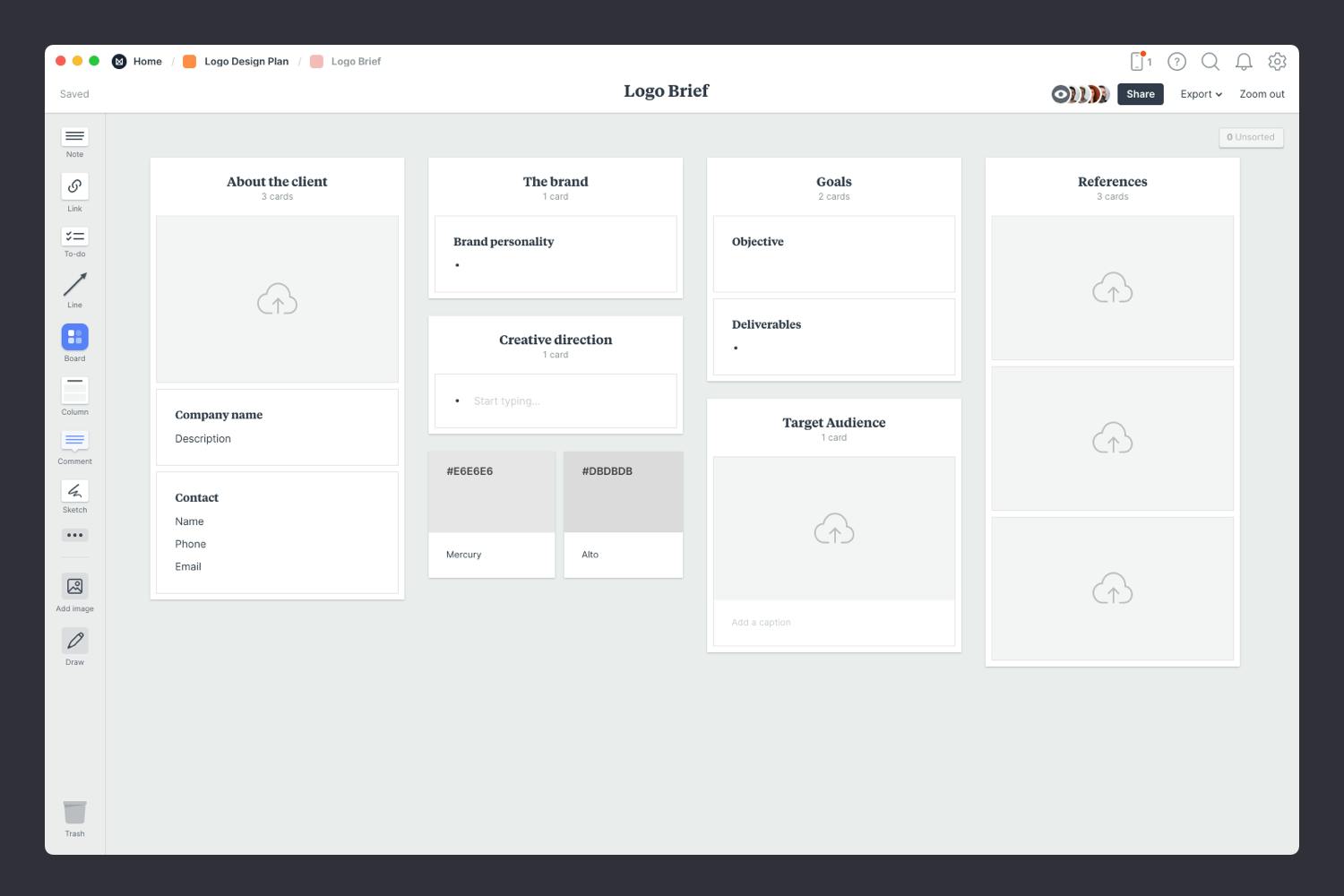 logo brief template step 1