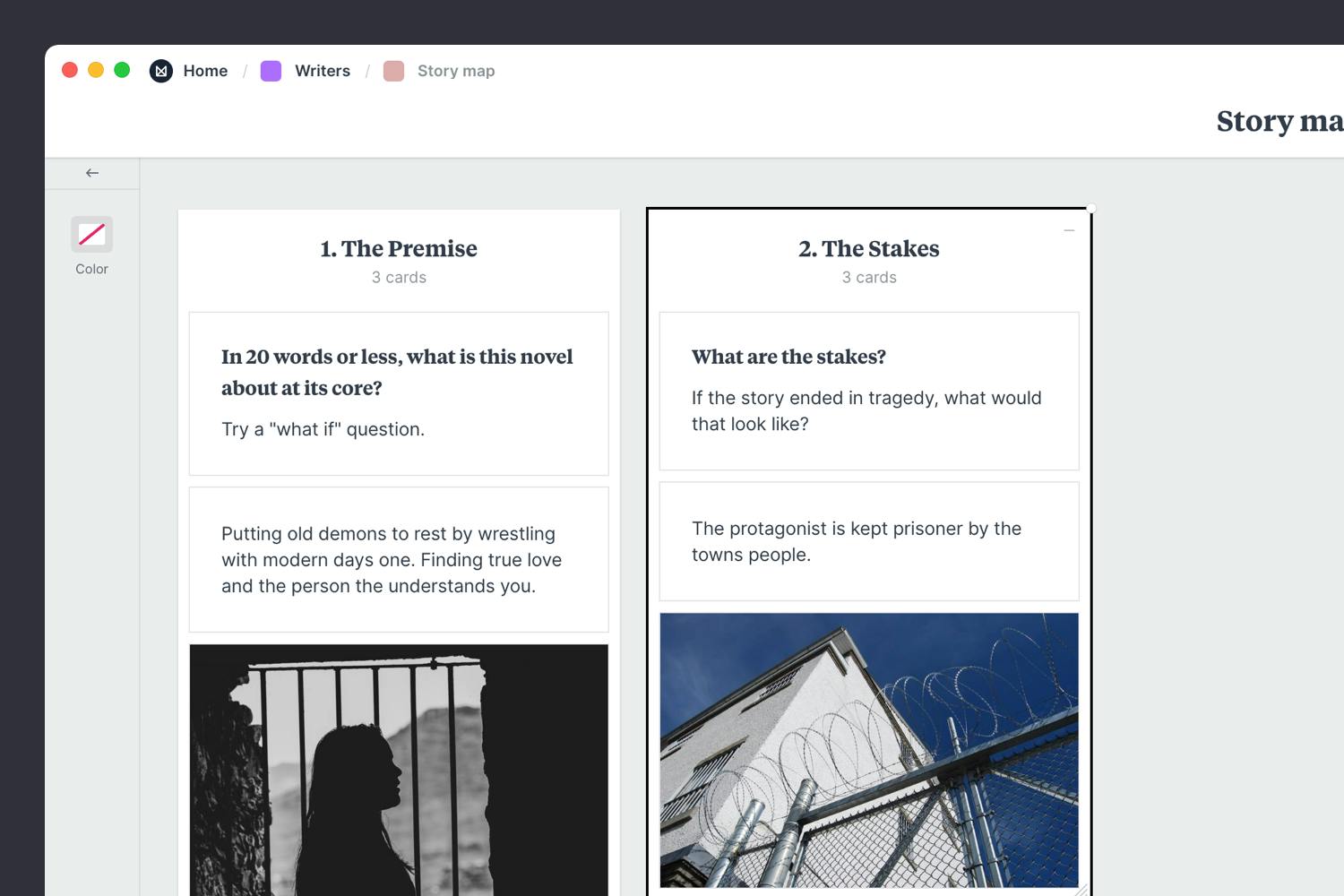 Writers story map guide step02