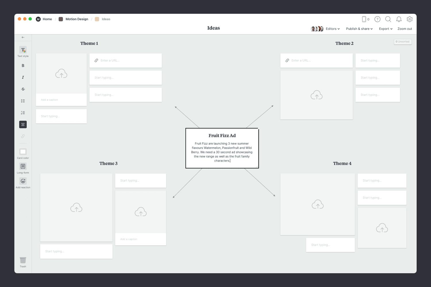 Motion design brainstorming template step02