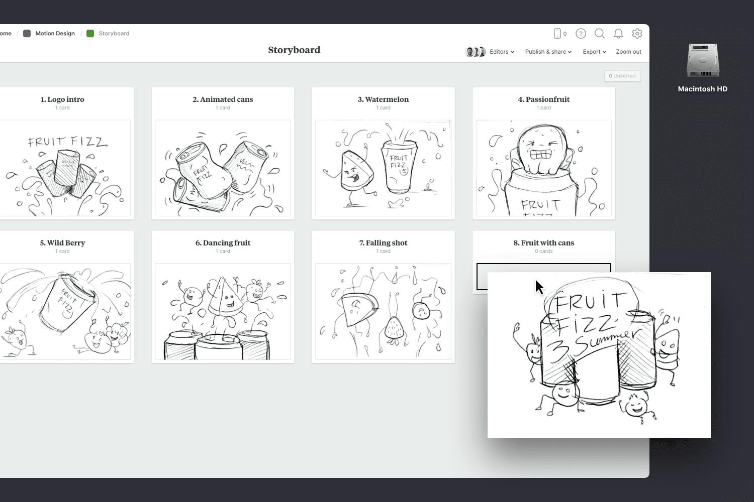 Motion design storyboard step03