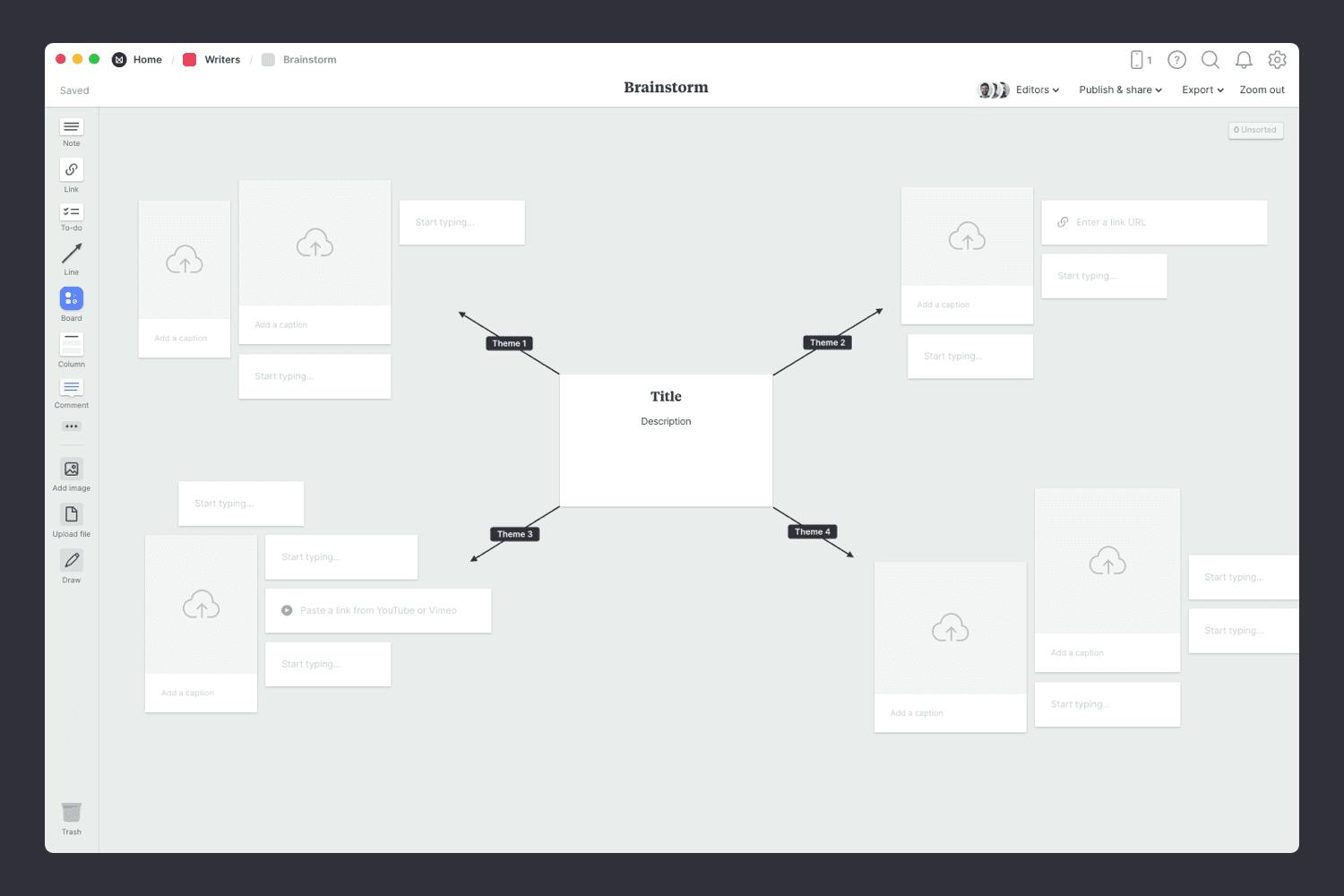 Empty template for brainstorming novel ideas