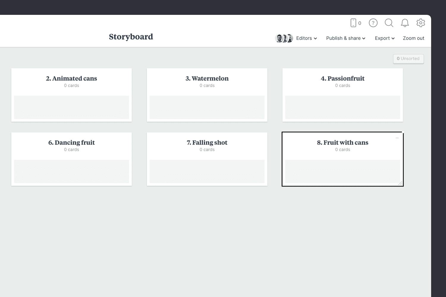 Motion design storyboard step02