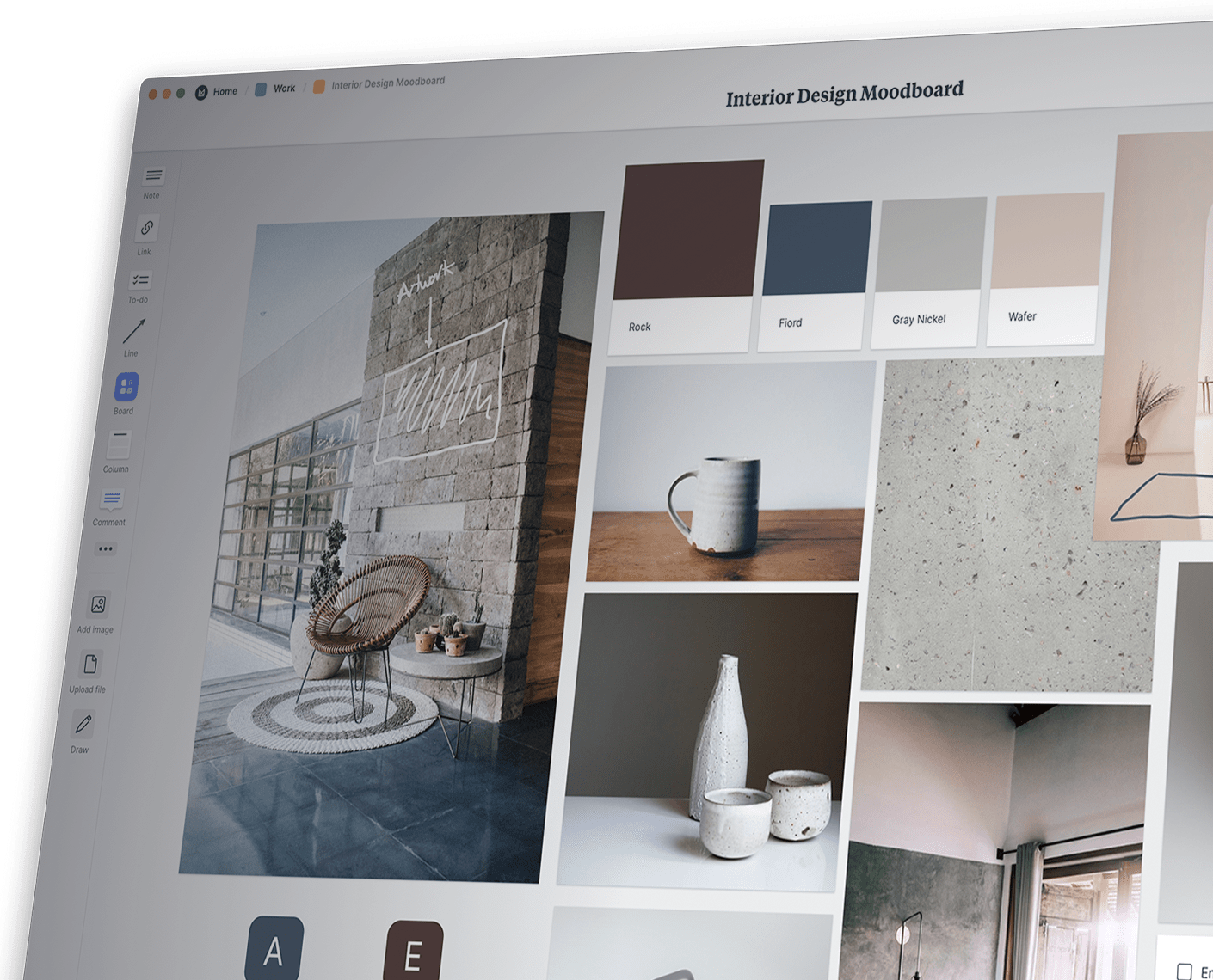 Interior design moodboard app