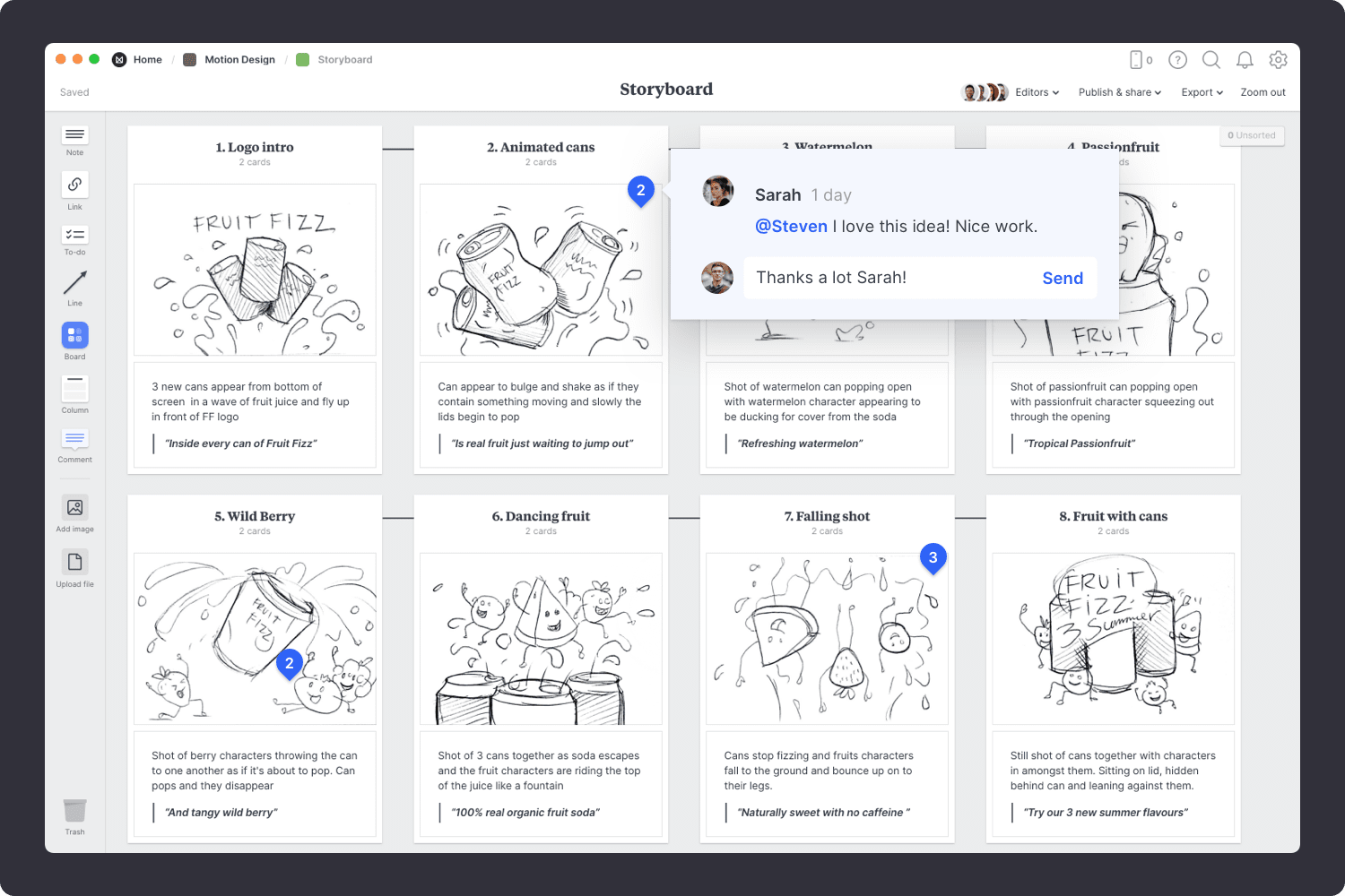 Motion design storyboard template step06