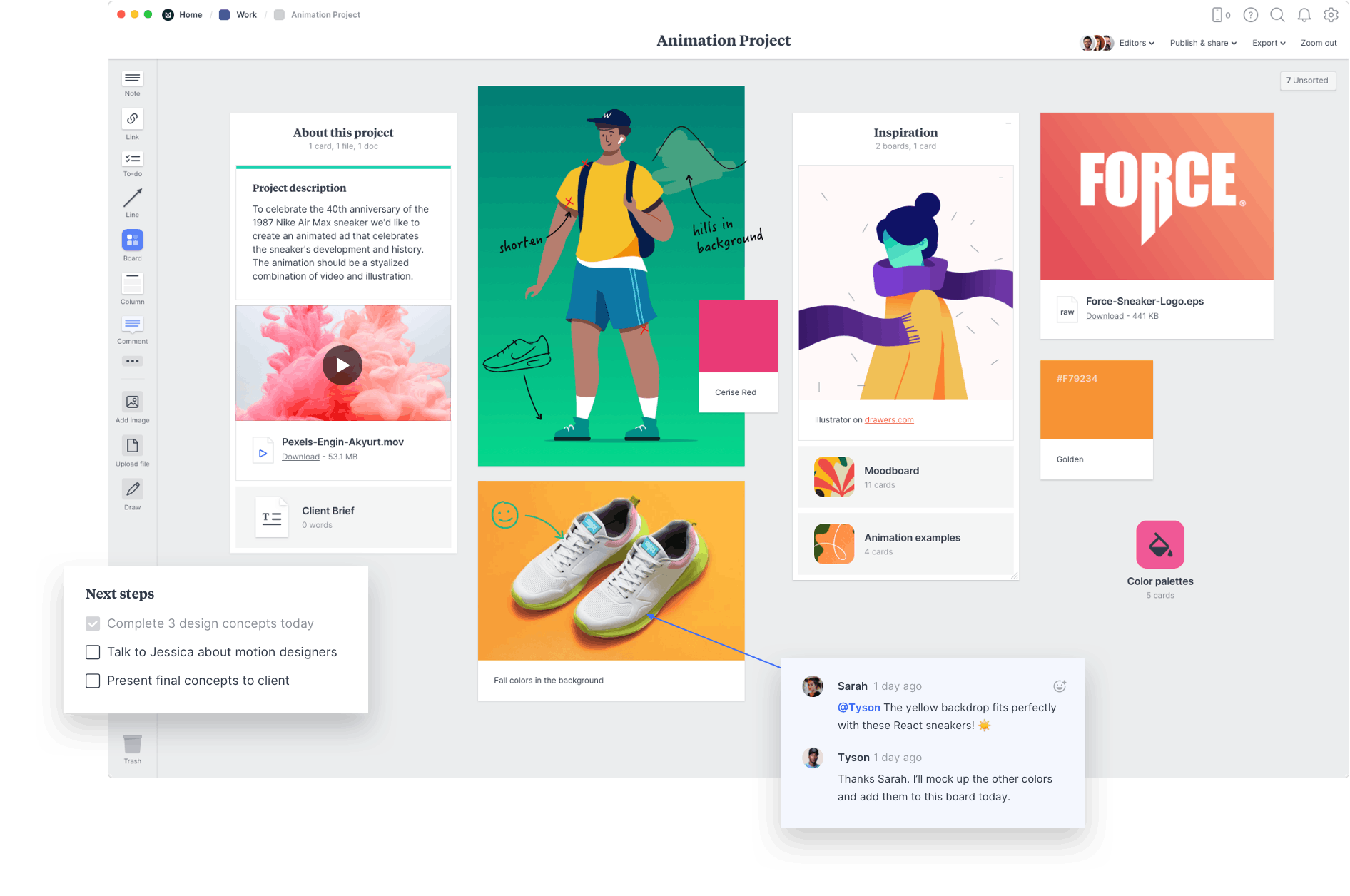 Agency design brief board example